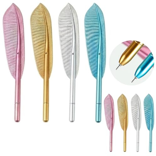 Visxcnu 0.5 mm Feder Kugelschreiber Gel Ink Rollerball Pen Kreativer Schwarzer Gelstift für Schüler Schulbürobedarf- 8 Stk 4 Farben