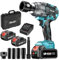 Uaoaii 1300N.m(960ft-lbs) Cordless Impact Wrench Torque Beast, 1/2 Battery Impact Gun w/ 2X 5.0Ah Battery, 5 Sockets & Storage Box, Electric Impact Wrench for Truck RV, Maintenance Duty, IW810