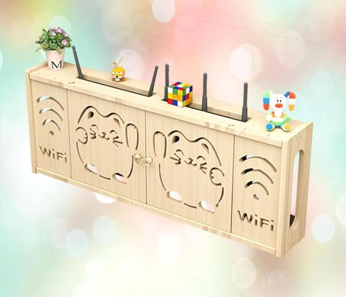 Router Box Cover Wifi Router Storage Box Wooden Wireless Router Storage Box Wifi Router Shelf Extension,B-71x28cm