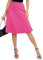 EXCHIC Femmes Millésime A Ligne Stretch Taille Haute Élastique Midi Jupe Uniforme Évasé Longueur Jupes(M, Rose Rouge)