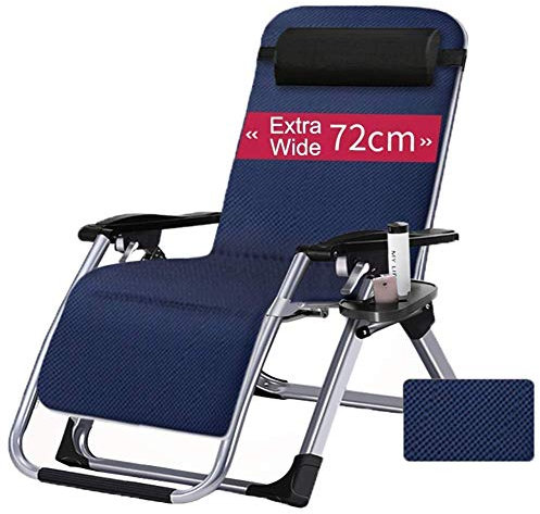 JATIBOSH Chaises de pelouse surdimensionnées inclinables avec Porte-gobelets et Coussins pour Personnes Lourdes, Chaise portative de Camping de Plage en Plein air à gravité zéro, supporte 440 LB (Cou