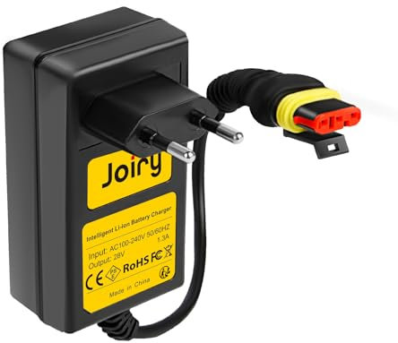 Joiry 28V Chargeur de Batterie Compatible avec Husqvarna Automower 105 305 310 315X 405X 415X 420 430X 2016-2022, Chargeur pour Gardena 2016+/Sileno 2018+/Robotic McCulloch Rob R600