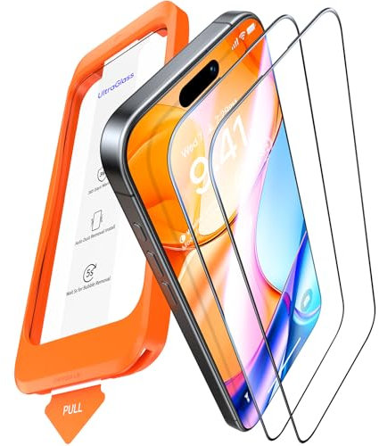 UltraGlass UNBREAK TOP 9H+ Glass for iPhone 16 Pro Max Screen Protector (12FT Military Grade Shatterproof) Screen Protector 16 ProMax Tempered Glass (Longest Durable) Full Edge Coverage, 2 Pack