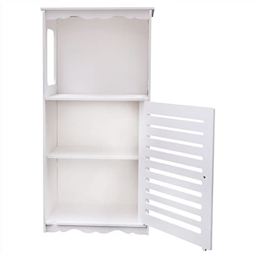 LOIRIIC Badezimmer Schrank, Badschrank mit 3 Ablagen,Schmal Klein Eckschrank,Modern Weiß Kleiner Schrank Badezimmer,Lagerung Organizer für Badezimmer Schlafzimmer Wohnzimmer