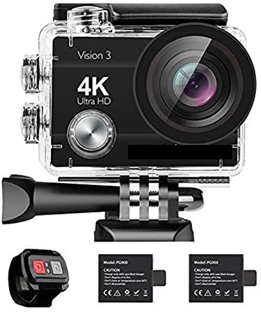 Action Camera with Image Stabilization, Waterproof 4K Action Camera 16MP Vision 3 Underwater Waterproof Camera 170° Wide Angle Sports Cam With With Accessories Mount Kit High Frame Rate Stable perform