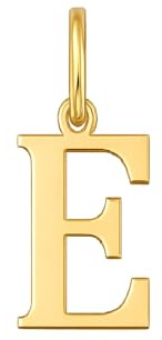 Rodium – Buchstabenanhänger E aus 585er Gelbgold – 14-Karat-Initialen-Anhänger für Halskette oder Armband – Geschenk für Frauen – hergestellt in Italien