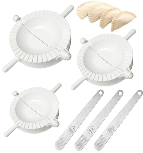 Knödelmacher, Wonton-Form, Dumpling Maker, 3PCS 10 cm 8 cm 7 cm mit 3 Fleischspatel Ravioli Former Teigtaschenformer Knödel Maker Dumpling Cutter Maultaschenformer Knödelform