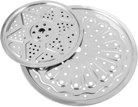 PHENOFICE 2stücke Edelstahl Dampfgarerplatten Haushaltsdämpfer Für Gemüse Fisch Eier Und Zufälliger Stil Geeignet Für Reiskocher Und Dampfkochtöpfe