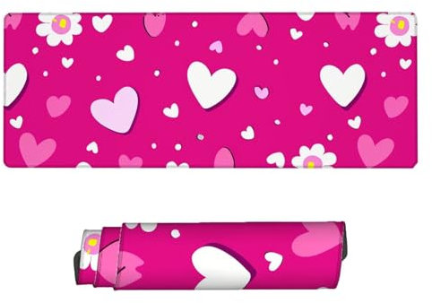 Grand Tapis de Souris de Jeu 1000 x 500 x 3 mm, Tapis de Souris Rose Étendu, Sous Main Bureau Imperméable et Antidérapant, Texturée Résistant à Usure, Surface Lavable XXL Tapis de Souris (Amour) P-2