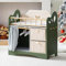 ROBOTIME Baby Doll Crib Age 3+, Kids Wooden Doll Bed with Storage Cabinet and Bedding Accessories, Furniture Toy Cribs and Cots, Toy Cot Suits Under 22, for Toddler Aged 3+ (Green)