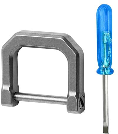 DONGKER Anello a D, Portachiavi Forma di D in Titanio con Grillo a Vite e Cacciavite, Anelli D per Portachiave Auto