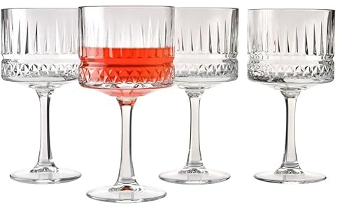 Queensway Home & Dining Large Stemmed Cocktail Goblets Drinking Glasses - Elegant All-Purpose Glassware, Durable, Dishwasher Safe, Gift-Ready Packaging, 500ml, Set of 4/8