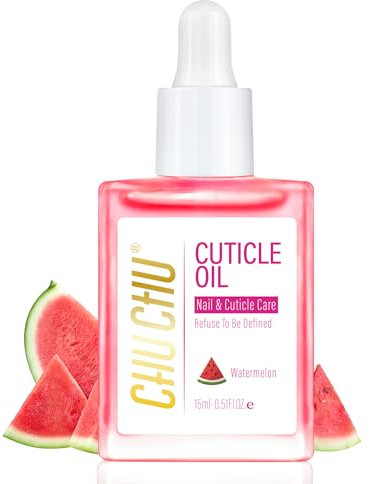 CHUCHU Cuticle Oil for Nails: Watermelon Jojoba Nail Cuticle Oil Contain Vitamin B & E - Moisturizes Cuticle and Nail's Skin - Strengthens Nails Prevents Hangnails and Chapped 15ML