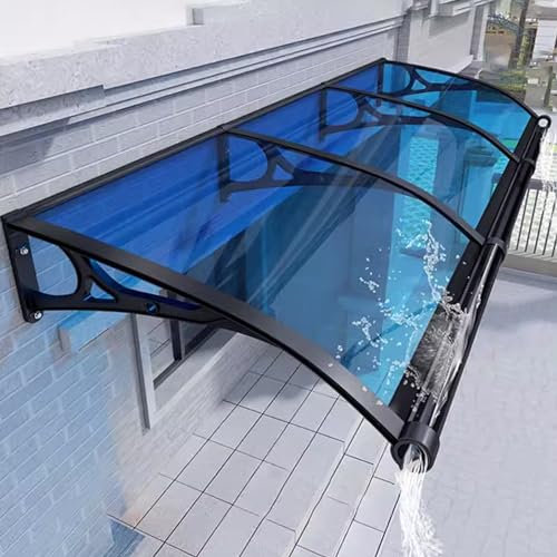 Toldo de patio para puerta exterior con soporte de aluminio, resistente a los rayos UV y a la lluvia, ampliable/personalizable, 100 x 240 cm