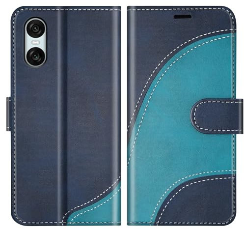 BoxTii Coque pour Sony Xperia 10 VI, Housse en Cuir PU Pochette de Portefeuille, Magnétique Étui de Protection Housse Coque pour Sony Xperia 10 VI, Bleu