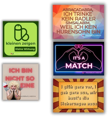 50x Malle Sticker I Freundebuch Mallorca Aufkleber I Festival Stickerset I Party Sticker I 5 Designs x 10