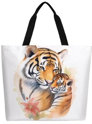 KWQDOZF Große Einkaufstasche aus Segeltuch mit Zigeunermuster, lässige Schultertasche, Handtasche, wiederverwendbare Einkaufstasche