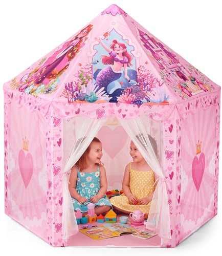 Cosone Tienda De Campaña De Princesa – Gran Casa De Juegos para Interiores Y Exteriores, Tienda De Campaña para Niñas, Casitas de Jardin, Juguetes Regalo Niña 2 3 4 5 6 7 8 Años
