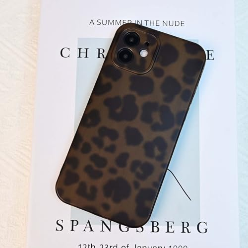 HGH Matt Hülle für iPhone 11 6,1 Zoll, Leopardenmuster Hülle mit Kameraschutz, Samtige Touch Matt Anti-Kratzen Schutzhülle, Anti-Fingerabdruck Hülle für iPhone 11 Case, Grün Bernstein