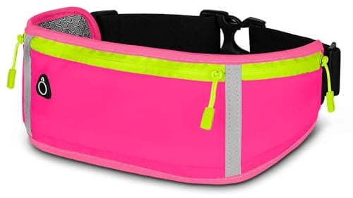 ONEFLOW Active Pro Laufgürtel für Sony Xperia 10 VII Lauftasche mit 3 Fächern, Atmungsaktiv, Sport Handytasche zum Joggen, Handy Bauchtasche Wasserdicht, Running Belt, Hot Pink