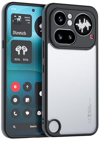 Wigento Stoßfeste Hülle für Nothing Phone 4a Pro, TPU und Kunststoff, Linsenschutz, verstärkte Ecken, präzise Aussparungen Handyhülle (Schwarz)