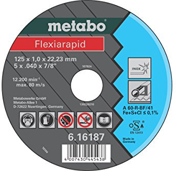 Metabo Flexiarapid 1 Stück 125x1x22,2 Inox 4007430445438