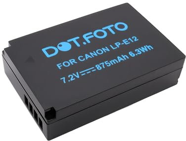 Dot.Foto LP-E12 Premium 7.2v / 875mAh Akku für Canon EOS-M, M2, M10, M50, M50 Mark II, M100, M200, 100D / PowerShot SX70 HS