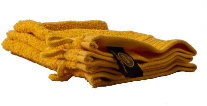 Gözze New York Waschhandschuh, 4er Set, 100% Baumwolle, gelb, 17 x 24 cm, 550-1034-1