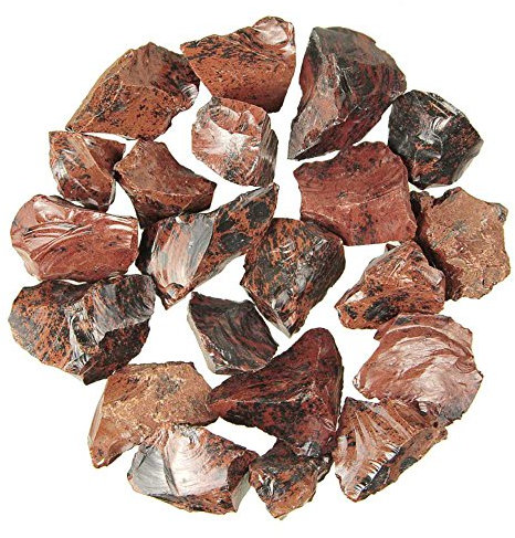 Naturosphère - Minéraux et fossiles C25 - Pierres brutes obsidienne acajou - 3 à 5 cm - 100 grammes