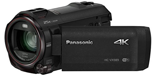 Panasonic HC-VX989 4K Camcorder (LEICA DICOMAr Objektiv mit 20x opt. Zoom, 4K und Full HD Video, opt. Bildstabilisator 5 Achsen, HDR Video) schwarz