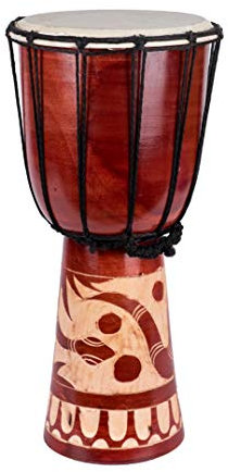 Mittelgroße 30cm Djembe Trommel Bongo Kinder Schlange Natur A22