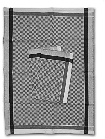 ZW-HL-Geschirrtücher-50x70 cm; Karo, schwarz