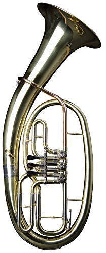 Monzani MZBR-1211L Bb-Tenorhorn, Messingkorpus, Goldmessing Mundrohr, Klarlack lackiert, 3 Ventile, 13 mm Bohrung, inklusive Mundstück, Hardcase, Ideal für Anfänger und Fortgeschrittene