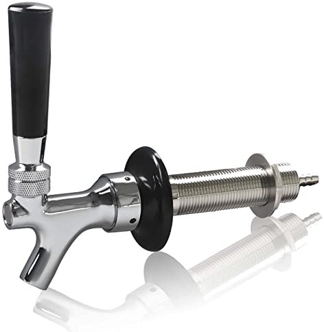 PERA Grifo de barril de cerveza con mango negro de 127 mm de 127 mm