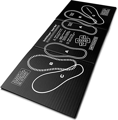 SmithShaper Kniebeugenmatte, Kniematte, 78,1 cm Länge, zum Zielen der Beinmuskulatur, zusammenklappbar auf 2,3 cm dicke Übungs-Kniematte, Bauch-Rollouts, Knie-Polsterung, NBR-Schwarz