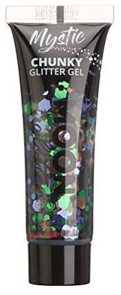Mystic Chunky Face & Body Glitter Gel by Moon Glitter - Galaxy - Cosmetic Festival Glitter Face Paint for Face, Body, Hair, Nails - 12ml