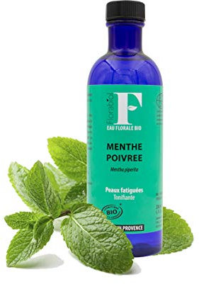 Florabiol - Hydrolat de Menthe Poivrée Bio 200ml - Eau Florale Menthe Poivrée Bio - Lotion Tonifiante - Resserre les Pores - Teint Eclatant - Certifié Bio Ecocert - Fabrication Française