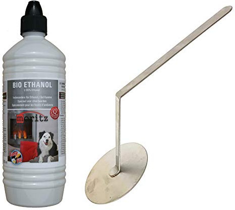 Moritz Starter Set 3 x 1000 ml Bio Ethanol + 1x Flammenkiller für Brenner Kamin Ofen Sicherheitsbrenner Brennpaste