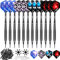 CyeeLife 12Stück Soft Dartpfeile 16g mit Aluminium Schäften+Extra Spitzen+Flights+Tool+Flightkappen,Softdarts Set