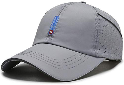 CLAPE Waterproof Running Cap Mesh Baseball Cap Schnell-trocknend Outdoor Kappen Verstellbar Sporthut Fitted Cap Sommer Cap Herren Damen (CP18-Gray)