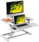 FLEXISPOT Höhenverstellbar Schreibtischaufsatz Büro Sitz Steh Computertisch 72 * 42 cm Stehpult mit Tastaturablage, Geeignet für Zwei Monitore, Weiß