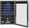 Smad 33 Bottle Wine Fridge, 48cm Wine Cooler Fridge with Glass Door, Under-Counter, Touch Screen & LED Light, (Stainless Steel Frame, Black), 95L