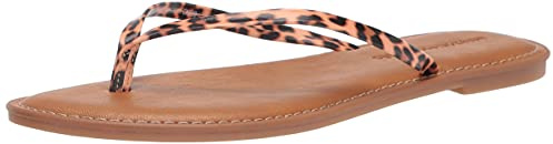 Amazon Essentials Damen Zehensandale, Hellbraun Leopardenmuster, 35 EU