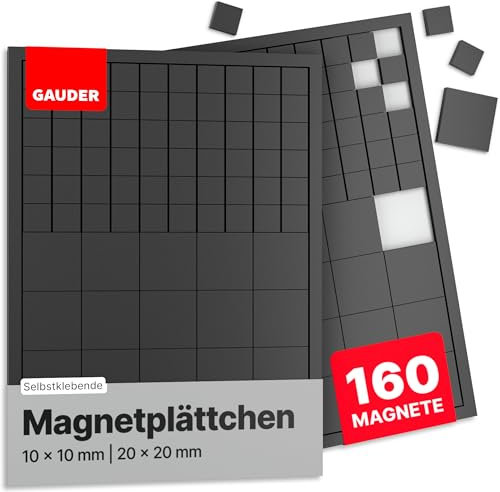 GAUDER Magnetplättchen selbstklebend | Selbstklebende Magnete | Klebemagnete für Fotos & mehr