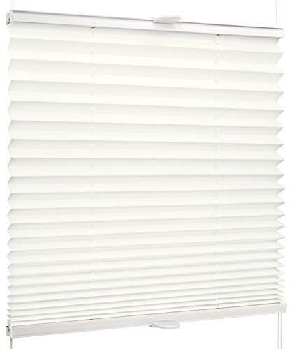 SchattenFreude Basic Klemmfix-Plissee für Fenster | Mit Klemm-Haltern | Ohne Bohren | Naturweiß, Breite: 140cm x Höhe: 130cm