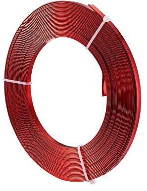 Rollo de alambre de aluminio artístico de 5 mm de ancho, color rojo