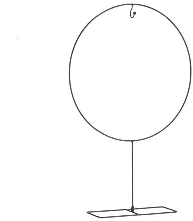 1x Dekoring auf Fuß Schwarz 40 cm Metallring Trockenblumen Deko Set
