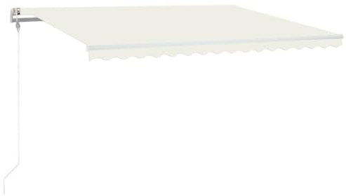 vidaXL Markise Automatisch mit LED Windsensor Gelenkarmmarkise Sonnenmarkise Balkonmarkise Sonnenschutz Sichtschutz Terrasse Garten 400x300cm Creme