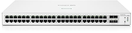 HPE Networking Instant On-Switch-Serie 1830 – Intelligent verwalteter Layer-2-Ethernet-Switch mit 48-Port Gb | 48x 1G | 4X SFP | Lüfterlos | EU-Kabel (JL814A#ABB)