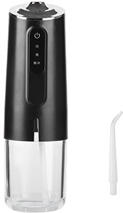 Hyuduo Handgehaltene Munddusche 240ml, USB Wiederaufladbar, 3 Modi, Wasserdicht, Wasserzahnseide Zahnreiniger mit 1 Düse für Zuhause (Schwarz)
